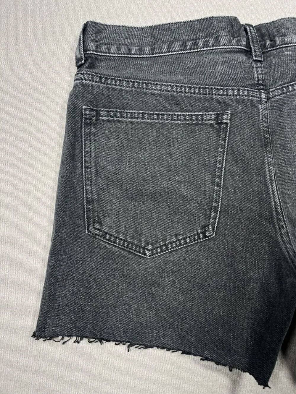 NWT Madewell The Brynn Long Black Levin Wash Jean Shorts Inseam 4